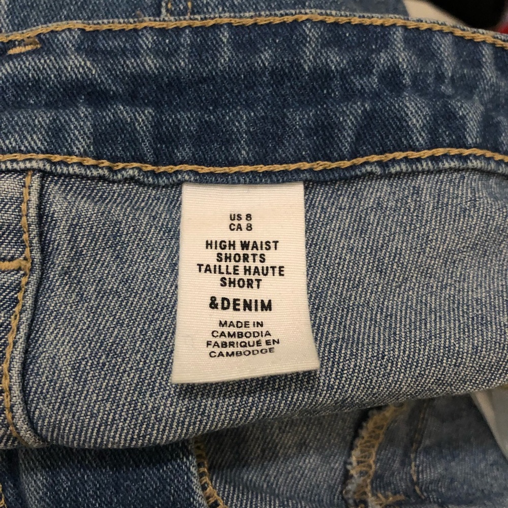 H&M high waisted stretch blue denim shorts - Picture 9 of 9